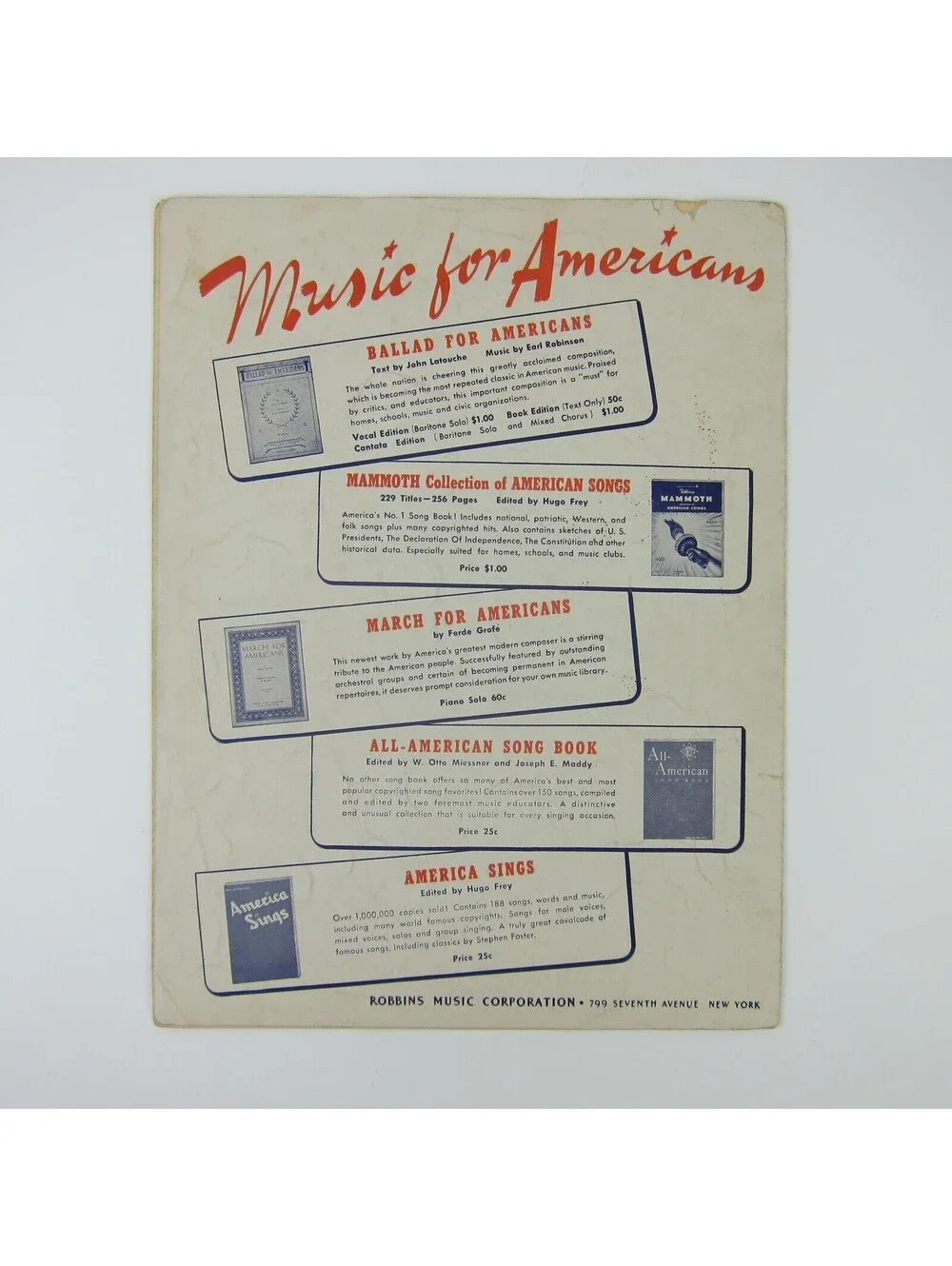 Sheet Music Marching Along Together Pola Steininger Barry Wood WW2 Vintage 1942
